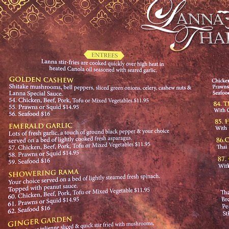 lanna thai menu everett wa